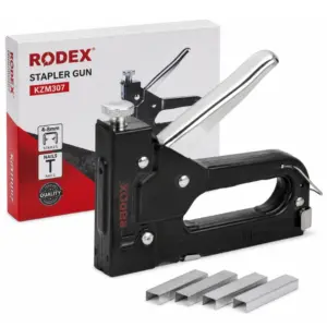 Rodex Stapler Gun 4-8mm Black Plastic Body Metal Handle with Nails KZM307