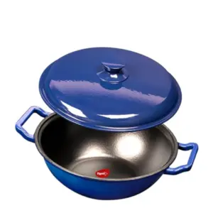 Pigeon Imperi Luxe Cast Iron Kadai 26cm – Natural Non-Stick, Toxin-Free & Durable Cookware Sap 16301