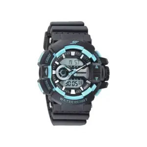 Titan Watch SF Hustler Quartz Analog+Digital Black Dial Watch for Men with PU Black Strap 77118PP05