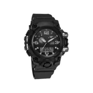 Titan Watch SF Sparq Analog+Digital Black Dial Watch for Men with Polyurethane Strap 77129PP01