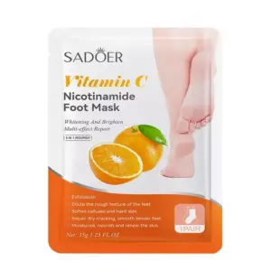 Faith SADOER Vitamin C & Niacinamide Foot Mask Lightening Dark Feet & Whitening Very Moisturizing Foot Mask For Dark Knuckle Foot Mask 35g