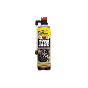 Shield Auto & Home Shield-Auto 4x4 Tyre Jack Inflator & Sealer 500ml Fast, Practical, Safe Emergency Tyre Repairs, Super Effective Seal Using a Blend of Latex Polymers SH259