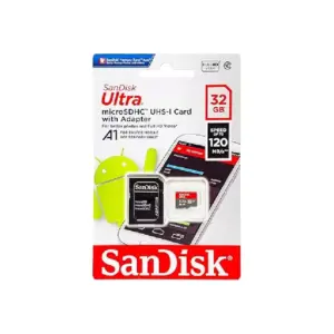 SanDisk Ultra MicroSD Memory Card 32GB with Adapter, 120MB/s Speed, UHS-I