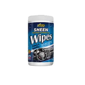 Shield Auto & Home Shield-Auto Sheen Interior Wipes, UV Protection, Pop Up Dispenser, Shine All Vinyl, 25s SH150