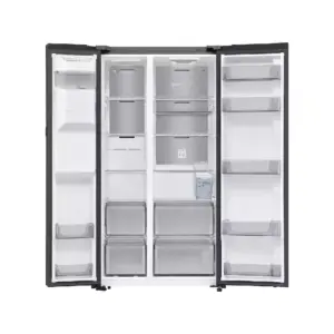 Samsung Refrigerator 634L Side by Side Door, Water & Ice Dispenser, WiFi, AI Inverter Compressor, Black RS80F65J3FUT