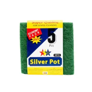 Generic Silver Pot Scouring Pad 130x135mm Green 5'S (Pack of 72pcs)