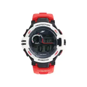 Titan Watch SF Super Fibre Digital Dial Watch for Men with Red Plastic Strap 77075PP01