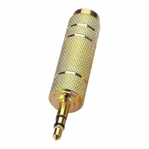 Faith Stereo Audio Jack Converter - TRS 1/8" Male to 1/4" Female Aux Headphone Jack Adapter, Gold Plated (3.5mm to 6.35mm) for Enhanced Audio Connection.
