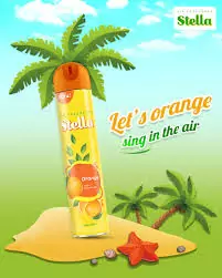 Stella Aerosol Air freshner Orange 250ml (pack of 12pcs)