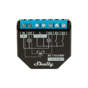 Shelly WiFi Relay Switch Dual Channel with WiFi & Bluetooth, Plus 2PM