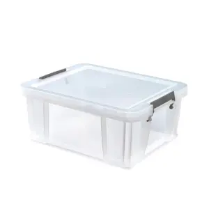 TBP Lock Type Storage Bin - 45 Ltrs - Transparent