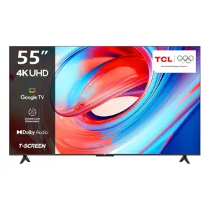 TCL 55-Inch Smart TV - 4K UHD LED HDR 10 UHD, Google TV, Dolby Audio, Dynamic Color Enhancement, Metallic Bezel-less Design, Model 55 inch V6B Series 6.