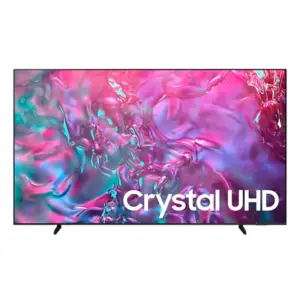 Samsung 98" Crystal UHD 4K DU9000 Smart TV with Crystal Processor, Supersize Picture Enhancer, Frameless, Motion Xcelerator 120Hz, Q-Symphony, Solar Cell Remote (Rechargable), 4K AI Upscaling, AI Energy Mode- 98DU9000