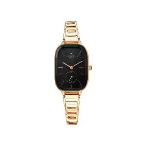 Titan Watch Titan Raga Chic Quartz Analog Black Dial Watch for Women with Rose Gold Metal Strap 2687WM01
