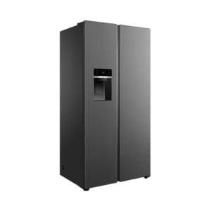 TCL Side By Side Refrigerator 591L, 3in1, Twin Inverter, No Frost, Water Dispenser & Ice Maker, Inox, C575SBIM