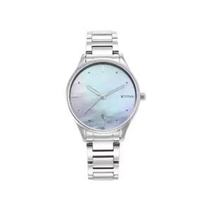 Titan Watch Titan Pastel Dreams Analog Mother of Pearl Dial Watch for Women with Silver Metal Strap 2670SM11