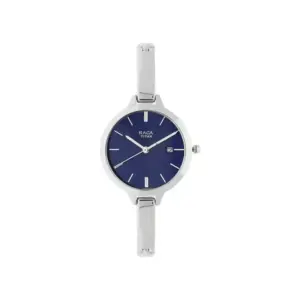Titan Watch Titan Raga Viva Analog Blue Dial Watch for Women with Date, Silver Metal Strap 2578SM01