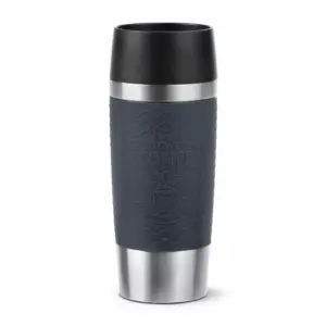 Tefal Essential Travel Mug 0.36L Stainless Steel Gray Double Wall Insulation Keeps Hot Drinks 3 Hours Cool 6 Hours Stainless Steel Silicone Coating Travel N2021510