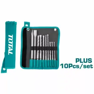 Total Tools Total Drill Bit Set Hammer and Chisel 10pcs TACSD19101