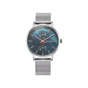 Titan Watch Titan Workwear Slimline Mother of Pearl Dial Watch for Women with Stainless Steel Strap 95143SM01