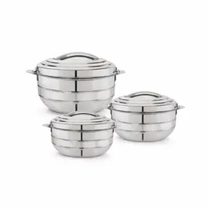 Topaz Hotpot Lotus 3pcs Casserole Insulated Food Warmer With Steel Handle 5000/7500/10000