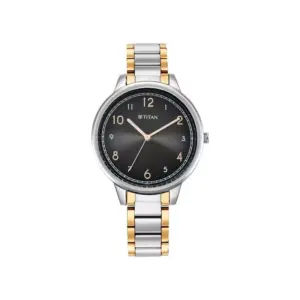 Titan Watch Titan Trendsetters Analog Anthracite Dial Watch for Women with Two Toned Stainless Steel Strap 2648KM02