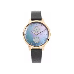 Titan Watch Titan Sparkle Analog Grey Dial Watch for Women with Day & Date, Leather Strap 2617WL03