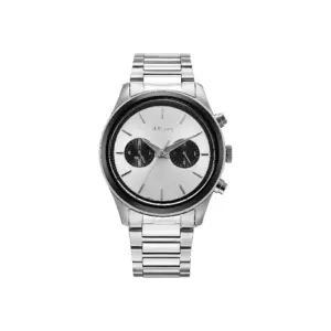 Titan Watch Titan Element Quartz Dual Time Silver White Dial Watch for Men with Silver Metal Strap 1805KM13