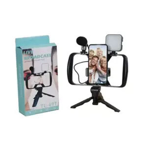 Faith Video Making Kit with LED Light & Microphone, Handheld Phone Stabilizer TL-49T