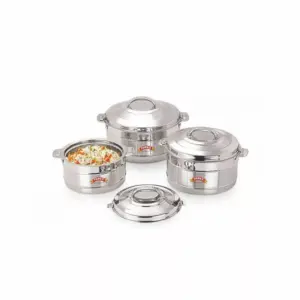 Topaz Hotpot Twinkle 3pcs Casserole Insulated Food Warmer With Steel Handle T2000/3000/4000