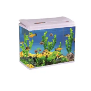 Generic The Aquatic Hobby Little Tank 58x29x57cm Black with High-Definition Glass, Double Arc Design, LED Light, External Filter & Pump PY-580