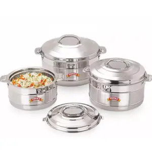 Topaz Hotpot Twinkle 3pcs Casserole Insulated Food Warmer With Steel Handle T3000/4000/6000