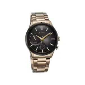 Titan Watch Titan Stellar Quartz Multifunction Brown Dial Watch for Men with Brown Stainless Steel Strap 10009KM03
