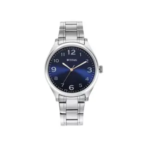 Titan Watch Titan Trendsetters Quartz Analog Blue Dial Watch for Men with Stainless Steel Strap 1802SM05