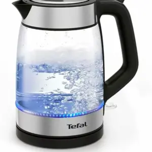 Tefal Appliances Tefal Glass Electric Kettle 1.7 Litres 2200W with Fast Boiling, Transparent Glass Body & Auto Shut-Off KI1605827