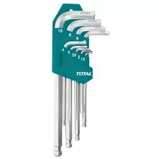 Total Tools Total Allen Key Hex, Ball Point 9pcs Set with Extra Long Arm THT106292