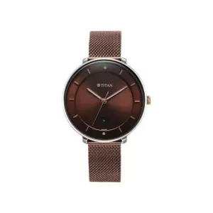 Titan Watch Titan Noir Quartz Analog Brown Dial Watch for Women with Stainless Steel Strap 2651KM02