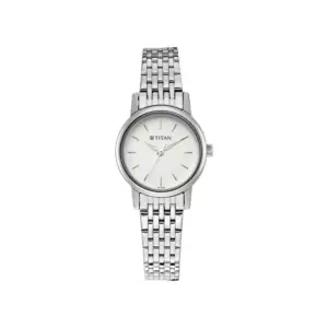 Titan Watch Titan Karishma Quartz Analog Silver Dial Watch for Women with Silver Metal Strap 2593SM04