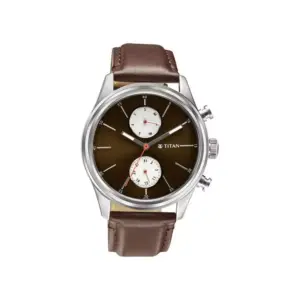 Titan Watch Titan Elmnt Quartz Analog Dial Watch for Men with Brown Leather Strap 1805SL08