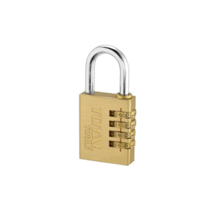 Total Tools Total Brass 4 Digit Combination Padlock 4 x 40mm, Password Combination Can Be Customized TBCK37404