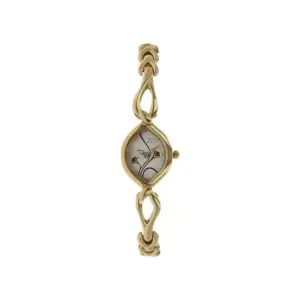 Titan Watch Titan Raga Flora Analog Silver Dial Watch for Women with Golden Metal Strap 2455YM01