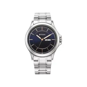 Titan Watch Titan Urban Quartz Analog Blue Dial Watch for Men with Silver Metal Strap 1870SM04