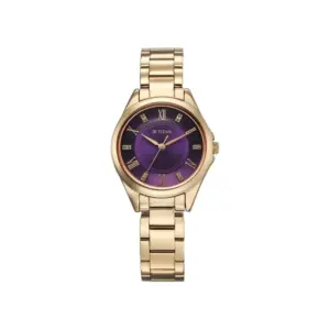 Titan Watch Titan Sparkle Quartz Analog Pink Dial Watch for Women with Rose Gold Sheetmetal Strap 2565WM06