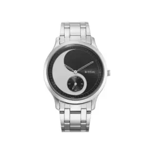 Titan Watch Titan Yin & Yang Quartz Analog Black Dial Watch for Men with Stainless Steel Strap 1825SM02