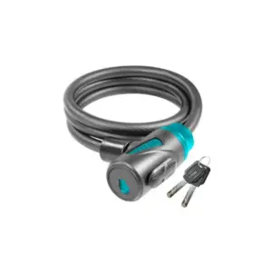 Total Tools Total Bicycle Lock with Lock Frame 12X1000mm PVC Coated Braided with 2pcs Brass Keys TBK11210