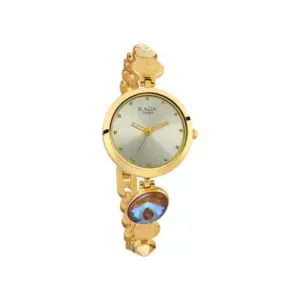 Titan Watch Titan Raga Moments of Joy Analog Mother of Pearl Dial Watch for Women with Golden Metal Strap 2606YM07