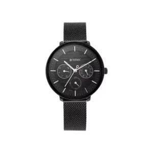 Titan Watch Titan Neo 6 Multifunction Black Dial Watch for Women with Black Metal Strap 2651NM02