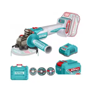 Total Tools Total Cordless Angle Grinder 42V 1280W with Brushless Motor, Battery & Charger TAGLI4128112