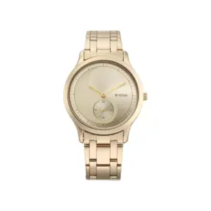 Titan Watch Titan Yin & Yang Analog Light Champange Dial Watch for Men with Stainless Steel Strap 1825WM02