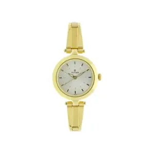 Titan Watch Titan Karishma Quartz Analog Champagne Dial Watch for Women with Stainless Steel Strap 2574YM01